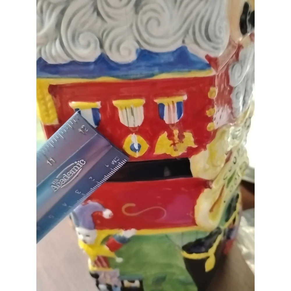 VTG 1980 Nutcracker Ballet Hexagon Vase Cookie Jar Ceramic Holiday Christmas